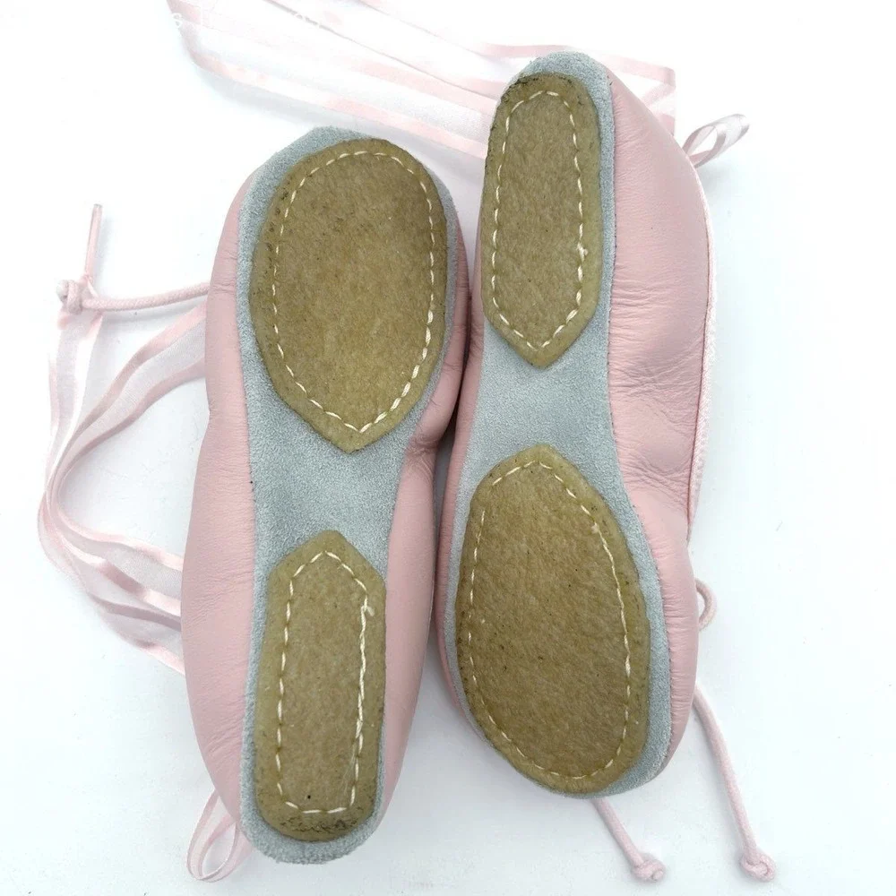 Bear Feet Pink Leather Ballerina Kids Shoes Size 9 Made in USA DSWB